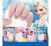Fans Nail Art Stickers(7 Sheets 500+Designs), Unicorn Frozen Princess Sticker False Nail Manicure Decals Toe Wraps for Fans Birthday Xmas New Year Nail Tip Decoration
