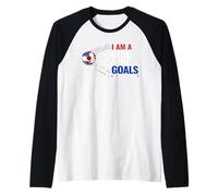 Fans Womens Patriotic Soccer I am a Girl with Goals Soccer Raglan Baseball Tee