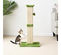 Fansafurn Cat Scratching Post with Hanging Toy Ball, 32-Inch Tall Sisal Cat Scratcher for Indoor Cats, Green