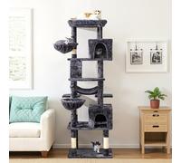 Fansafurn Large Cat Tree with Scratching Posts, Bed, Hammocks & Condos - Multi-Level Cat Tower for Playful Cats, 73" Modern Jungle Gym for Multiple Cats, Grey