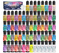 FansArriche Alcohol Ink Set - Alcohol Based for Epoxy Resin Painting, High Concentration Alcohol Paint, Paint Paint for Resin Petri Dish Making, Resin Art - 64 Colours Ink