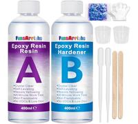 FansArriche Epoxy Resin - 800 ml / 850 g Crystal Clear Epoxy Resin for Casting and Coating - Easy Mix 1:1 Ratio Transparent 2 Part Resin for Table Tops, Tumbler, Jewelry Making, Craft Decoration