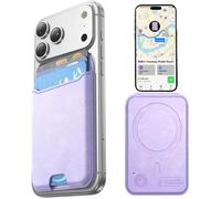 Fanseesy for MagSafe Wallet, Works with Apple Find My,4 Card Holder, Magnetic Phone Wallet for iPhone 17/16/15/14/13/12 Pro Max Air Plus Series, RFID Blocking Vegan Leather,Purple