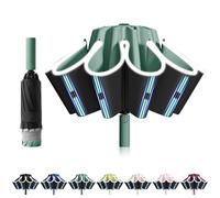 FANSEZQ Stormproof Inverted Umbrella - Automatic Open Close, 40 Ribs Heavy Duty Compact Folding Umbrella, ø 105 Cm Uv Protection Rain Umbrella For Men And Women (Olive Green)