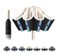 FANSEZQ Stormproof Inverted Umbrella - Automatic Open Close, 40 Ribs Heavy Duty Compact Folding Umbrella, ø 105 Cm Uv Protection Rain Umbrella For Men And Women (Beige)