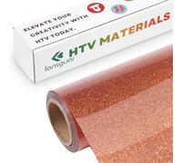 FANSGUAR Orange Copper Glitter HTV Roll -12" x6ft Iron on Heat Transfer Vinyl for DIY Shirts Gifts