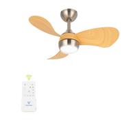 FANSHAIN Ceiling Fan with Light for Bedroom: 30 Inch Small Quiet Ceiling Fan with Remote Control - 6 Speeds and 3CCT - DC Motor Reversible - Indoor Outdoor Use - 3 Blades Log
