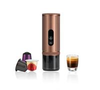 FANSHAIN Portable Coffee Machine: Electric Espresso Machine - Portable Coffee Maker for Travel - Rapid Heating - 8 Cups of Coffee Per Full Charge - Compatible with Nespresso Capsules - Brown