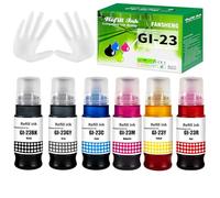 FANSHENG GI-23 Printer Ink for Canon GI23 Ink Refill Bottles Kit, Compatible with Canon PIXMA G620 G520 Inkjet Printer 70ml BK/C/M/Y/RD/GY Printer Ink (6-Pack, High-Capacity Value)