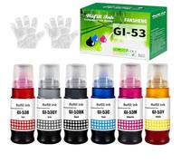 FANSHENG GI53 Ink Compatible with Canon GI-53 ink refill bottles for Pixma G550 G650 Printer (6 Pack, Black/Cyan/Magenta/Yellow/Red/Grey)