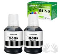 FANSHENG GI56 pigment Ink Compatible with Canon GI-56 ink refill bottles for MAXIFY GX7050 GX6050 GX5050 GX4050 GX3050 (2 Pack Black x 2)
