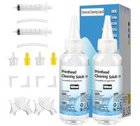 FANSHENG Printer Head Cleaner Kit for All Inkjet Printers Printer Head Cleaning Printhead Cleaning Kit Nozzle Cleaner Compatible with epson HP Canon Inkjet Printers (2 Pack 100ml x 2)