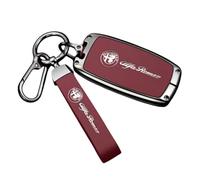FANSHIDAN Car Key Chain Bag for Alfa Romeo Giulia Quadrifoglio 2016 2017 2018 2019, Car Key Case, Key Fob Cover, Key Fob Protector, Anti Slip Protector, Car Key Cover, Car Key Storage Protector,Red