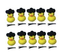 FANSHINUO 10Pcs Cartoon Yellow Duck Hair Clip With Flower Designs For Kids Teens And Women Plush Hairpin Hair Accesories