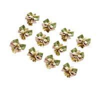 FANSHINUO 12Pcs Christmas Bows With Bells Christmas Wreath Bows Small Tree Decorative For Wrapping Wrapping Accessories