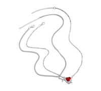 FANSHINUO 2Pieces Heart Arrows Necklace Set Symbolizing Love and Commitment Alloy Texture Fashion Neck Jewelry Present for Couples