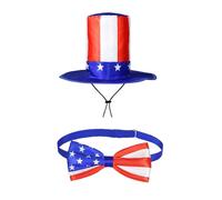 FANSHINUO 4th Of July Geese Outfit Set Patriotic Porch Clothes America Flags Costume Independence Day Outfit Celebration Geese Yard Decors