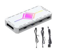 FANSHINUO 5V ARGB Fan Hubs 8Ports Mounting For PC Case Fan With Remote Stable Power Supply Splitter PWM Hubs