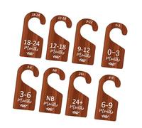 FANSHINUO 8pcs Dark Brown Double Sided Wooden Baby Closet Dividers Organizers For Organizing Infant To Toddler Clothes In Nursery Double Sided Wardrobe Dividers