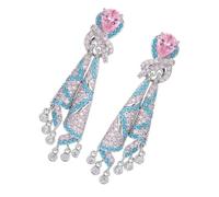 FANSHINUO Colorful Ribbon Earrings Women Earrings Pendant Earrings Alloy Texture for Daily Wear and Various Occasions