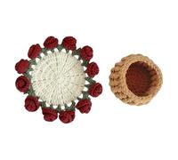 FANSHINUO Crochet Kits Flower Coasters Crochet Kits Rose Bouquet Coasters Crochet Starter Kits Crochet Coasters Kits for Crafting