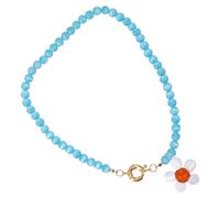 FANSHINUO Elegant Flower Necklace Handcraft From Sturdy Stone Glass With Adjustable Length for Fashionable Women Outfits
