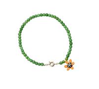 FANSHINUO Elegant Flower Necklace Handcraft From Sturdy Stone Glass With Adjustable Length for Fashionable Women Outfits