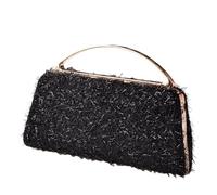 FANSHINUO Elegant Metallic Tassels Evening Bag For Formal Event Women Sparkling Clutches Purse Handbag With Detachable Chain Strap Cocktail Bag