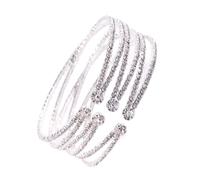 FANSHINUO Elegant Rhinestones Cuff Bracelet for Women Fashion Layered Bangle Handmade Multilayer Crystal Jewelry for Weddings