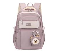 FANSHINUO Fashionable School Bag For Women Comfortable And Practical Backpack With Stylish Plush Pendant For Various Occasion Fashionable Book Bag