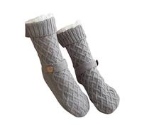 FANSHINUO Festival Christmas Fleece Lined Floor Socks With Antiskid Bottom For Unisex Antislip Soles Knitted Fuzzy Slipper Socks Winter Warmth