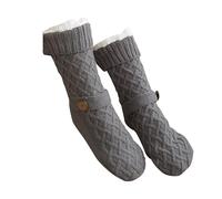 FANSHINUO Festival Christmas Fleece Lined Floor Socks With Antiskid Bottom For Unisex Antislip Soles Knitted Fuzzy Slipper Socks Winter Warmth