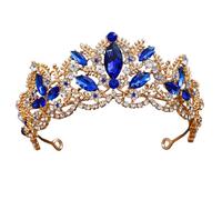 FANSHINUO Girls Crowned Crystal Headwear for Women and Girls Wedding Rhinestoned Queen Headdress Wedding Crowned Props