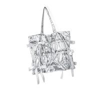 FANSHINUO Large Capacity Handbag Nylon Shoulder Bag Underarm Pack Sophisticated Bows And Pleats For Daily Use And Various Occasion Shopping And Dating Bag