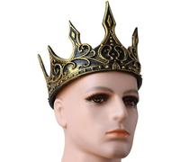 FANSHINUO Medieval Vintage King Crowns With Crescents Designs Cosplay Accessory Headwear Crownpiece For Men and Kids School Event