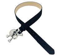FANSHINUO Punk Rhinestones Skull Snaps Buckle Belt For Pants Fashion Pattern Street Jeans Adult Unisex Waist Accessories Skull Buckle Belt