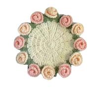 FANSHINUO Rose Bouquet Coasters Crochet Starter Kits Flower Coasters Crochet Kits Crochet Coasters Kits Creative for Adult