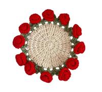 FANSHINUO Rose Bouquet Coasters Crochet Starter Kits Flower Coasters Crochet Kits Crochet Coasters Kits Creative for Adult