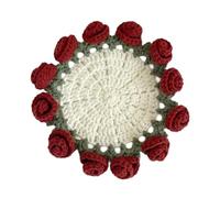 FANSHINUO Rose Bouquet Coasters Crochet Starter Kits Flower Coasters Crochet Kits Crochet Coasters Kits Creative for Adult