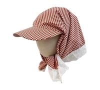 FANSHINUO Stylish Plaided Headscarf Caps for Women Soft and Breathable Fabric Lace Scarf Hat for Casual Wear and Outdoor Activity