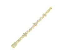 FANSHINUO Trendy Men's Wrist Chain Jewelry Set Gold Rhodium Plated with Crosses and Evil Eyes Charm Evil Eyes Set