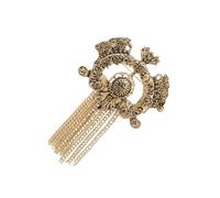 FANSHINUO Vintage French Filigree Brooch With Dangling Tassels Pendant Elegant Lapel Pin Accessory Alloy Jewelry For Women