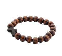 FANSHINUO Wooden Bead Crosses with Natural Finish Spiritual for Religious Comfort and Sustainable Styles Unisex Wood Faith Jewelry Gift