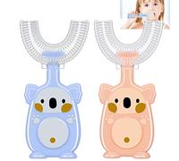 Fanshiontide Children's U-Shaped Toothbrush, Pack of 2 Silicone 360 Degrees for the Whole Mouth, 2-6 Years, Manual Massage Gums