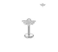 FANSING 316L Surgical Steel Threadless Push Pin CZ Spiderweb Stud Earring, 20 Gauge 5mm, Stainless Steel Cubic Zirconia, no gemstone