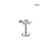 FANSING 316L Surgical Steel Threadless Push Pin Snake Piercing Stud Earring, 20 Gauge 6mm, Stainless Steel, no gemstone