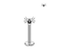 FANSING Black CZ Spider Threadless Push Pin Labret Studs Surgical Steel Halloween Piercing Jewelry, 16 Gauge 8mm, Stainless Steel Cubic Zirconia, no gemstone