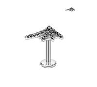 FANSING Black CZ Spider Web Threadless Push Pin Labret Studs 316L Surgical Steel Halloween Piercing Jewelry, 18 Gauge 8mm, Stainless Steel Cubic Zirconia, no gemstone