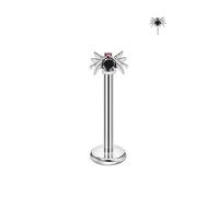 FANSING Black Spider Nose Rings for Women Men Surgical Steel Cartilage Earring Stud Threadless Labret Studs for Helix Rook Conch Tragus Earlobe Piercings, 18 Gauge 10mm, Stainless Steel Cubic Zirconia