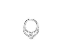 FANSING Crescent Moon Septum Jewelry 16g Septum Ring Surgical Steel Piercing Rings 16 Gauge 8mm Daith Hoop Earring with Teardrop CZ